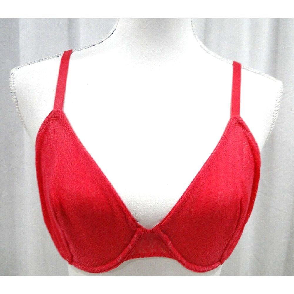 Victorias Secret Unlined Demi Sheer lace Bra size 36C Pink